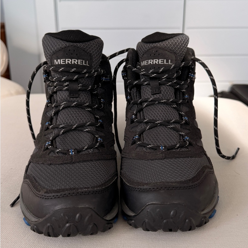 Men’s Merrell West Rim Walking Boots - Size 9.5 - Black and Blue - Excellent